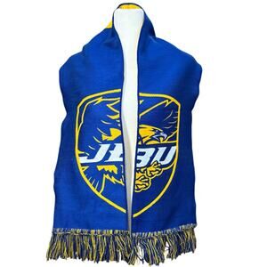 John Brown University Eagles JBU Winter Pride Scarf Blue Gold Fringe Onward Soar